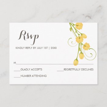 Yellow Garden Roses - Rsvp Card by Whimzy_Designs at Zazzle