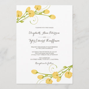 Yellow Garden Roses - Wedding Invitation