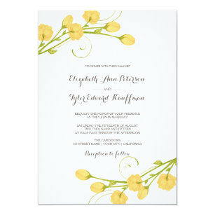 yellow wedding invitations zazzle