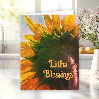 Yellow Garden Sunflower Litha Summer Solstice Card