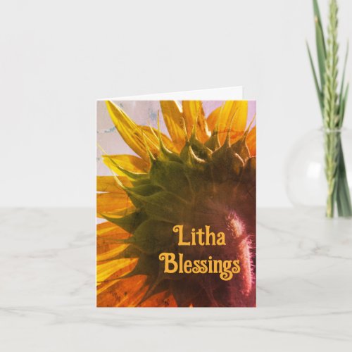 Yellow Garden Sunflower Litha Summer Solstice Card