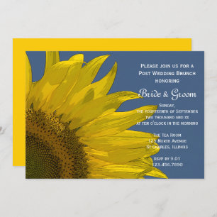 Yellow Garden Sunflower Summer Wedding Brunch Invitation