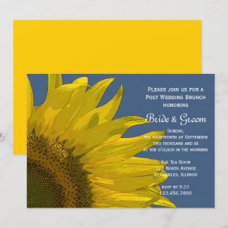 Yellow Garden Sunflower Summer Wedding Brunch Invitation