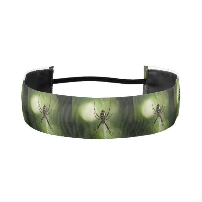 Yellow garden zigzag spider athletic headband (Front)