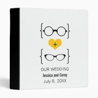 Yellow Geeky Glasses Wedding Binder