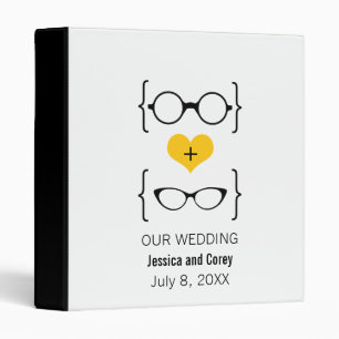 Yellow Geeky Glasses Wedding Binder
