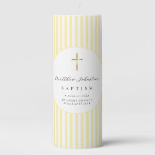 Yellow Gender Neutral Baptism Pillar Candle