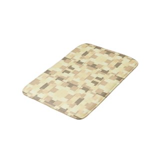 Yellow  geometric blocks tiles ornament pattern bath mat