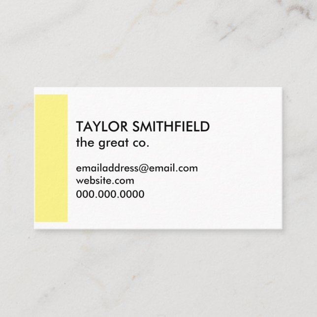 Yellow Geometric Color Block Business Card (Front)