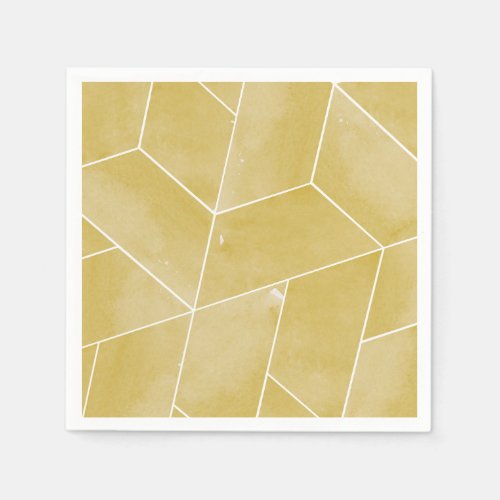Yellow Geometric Gala Napkins