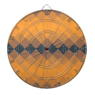 Yellow, geometric, lively, abstract trendy pattern dart board