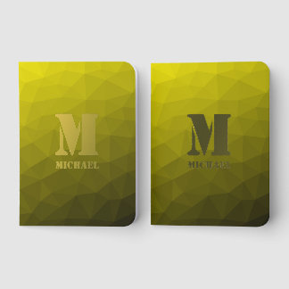 Yellow geometric mesh pattern Monogram Foil Vow Books