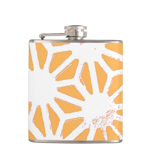 Yellow geometric pattern flask (Front)