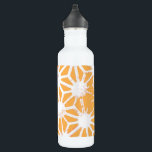 Yellow geometric pattern stainless steel water bottle<br><div class="desc">Yellow and white geometric pattern</div>