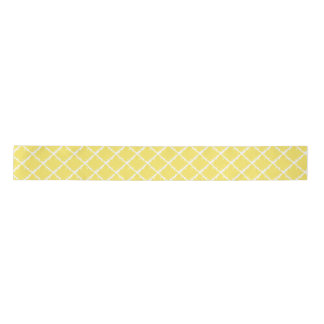 Yellow Geometrical Shape Check Pattern Satin Ribbon