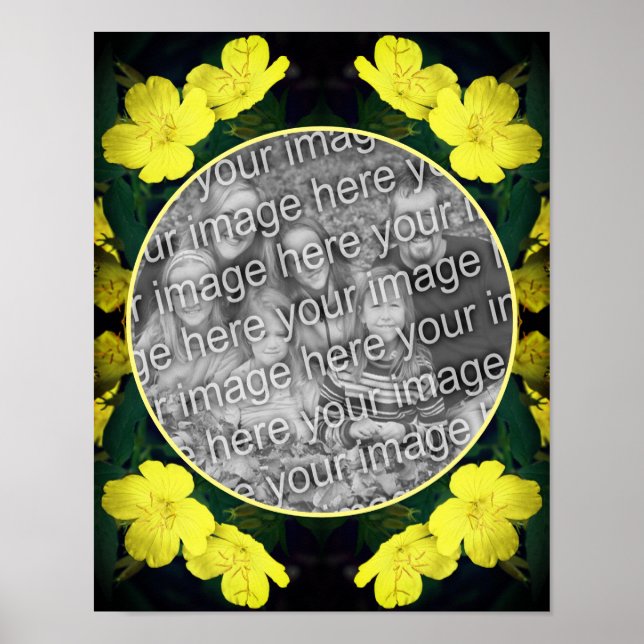 Yellow Geranium Flower Frame Create Your Own Photo Poster (Front)
