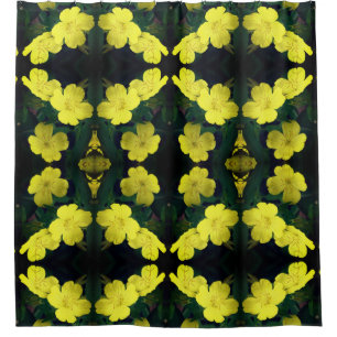 Yellow Geranium Flowers Art Pattern Shower Curtain