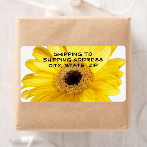 Yellow Gerber Daisy Close Up Photograph Label