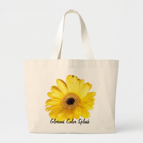 Yellow Gerber Daisy Close Up Photograph Large Tote Bag