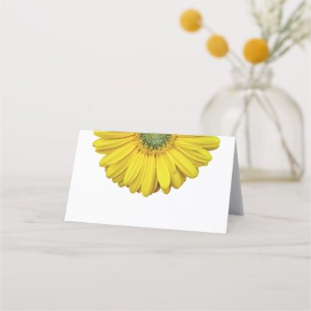 Yellow Gerber Gerbera Daisy Wedding Place Card by wasootch at Zazzle