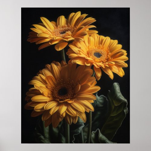 Yellow Gerbera Daisy Art Print Poster