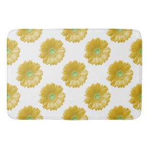 Yellow gerbera daisy bathroom mat