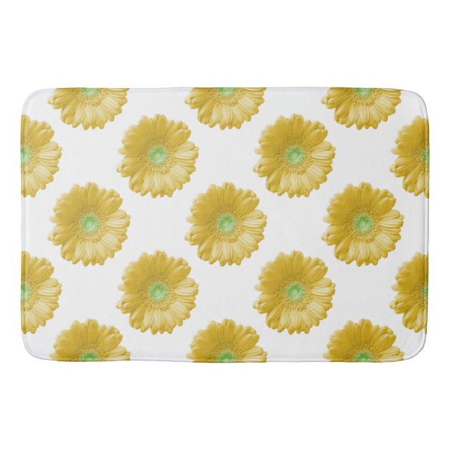 Yellow gerbera daisy bathroom mat (Front)