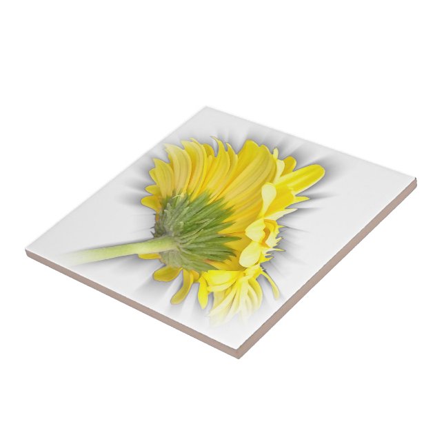 yellow gerbera daisy ceramic tile (Side)