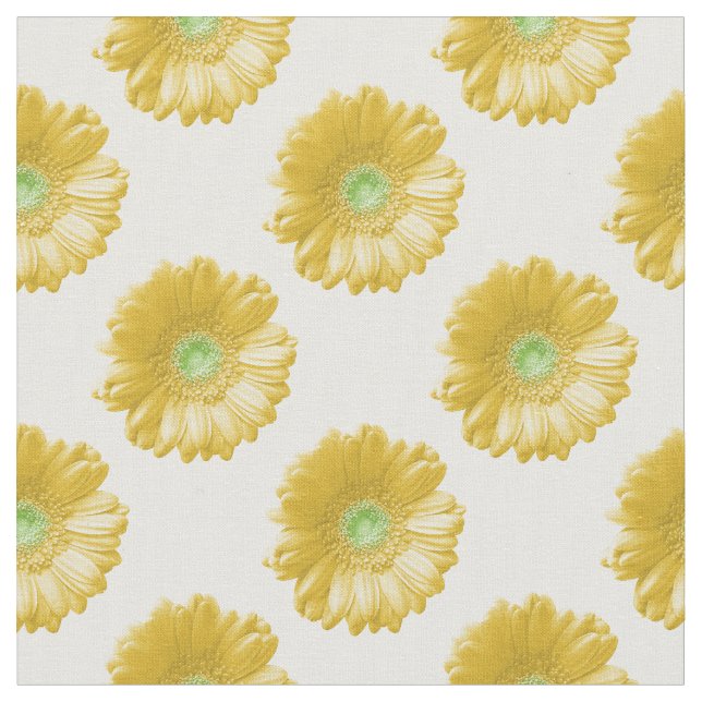 Yellow gerbera daisy fabric (Close Up)