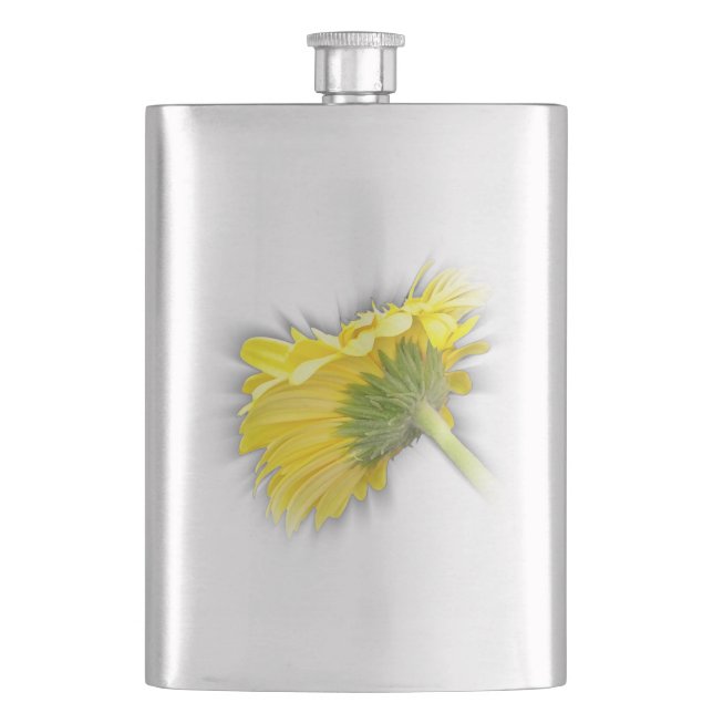 yellow gerbera daisy flask (Front)