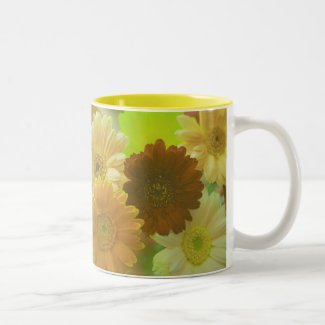 Yellow Gerbera Daisy Flowers Photo Art Coffee Mugs