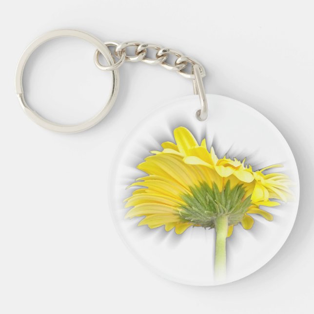 yellow gerbera daisy keychain (Front)