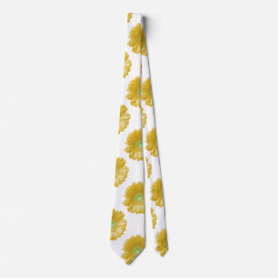 Yellow gerbera daisy neck tie