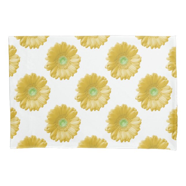 Yellow gerbera daisy pillow case (Front)