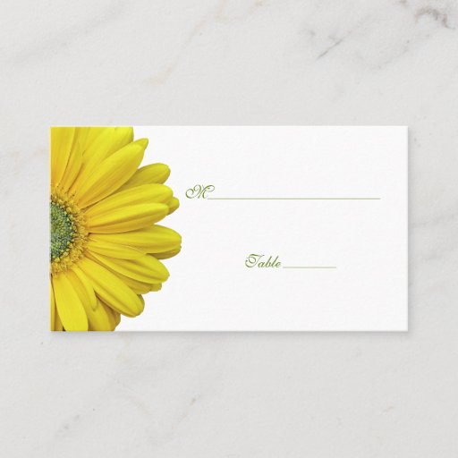 Customizable Yellow Gerbera Daisy Special Occasion Place Card Business Cards