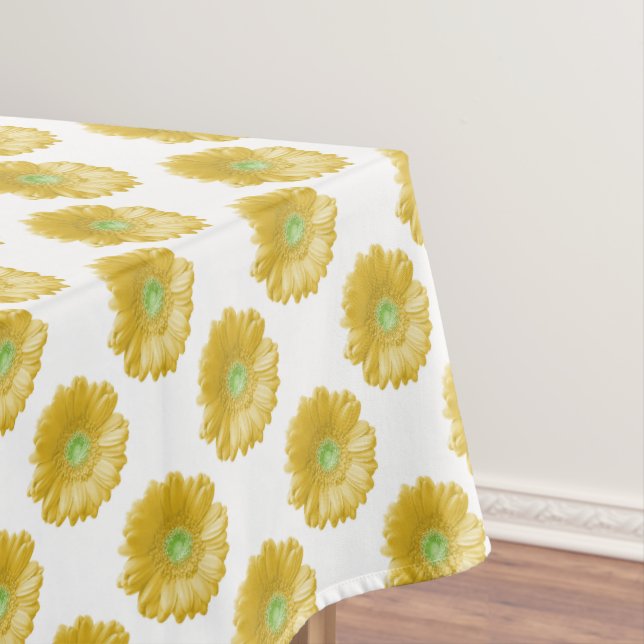 Yellow gerbera daisy tablecloth (In Situ)