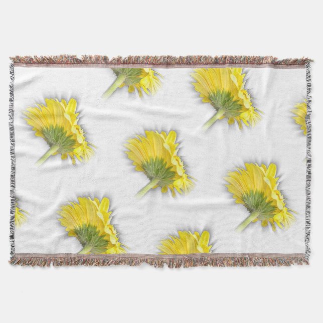 yellow gerbera daisy throw blanket (Front)