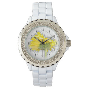 yellow gerbera daisy watch