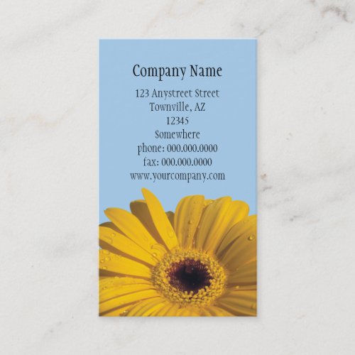 yellow gerbera flower business card