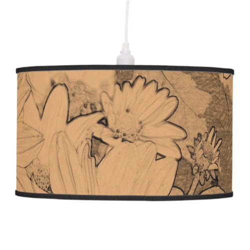 Yellow gerbera sketch 3 ceiling lamp