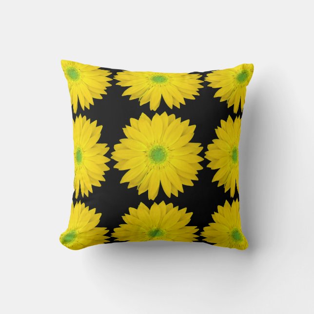 Yellow Gerbera Throw Pillow (Front)