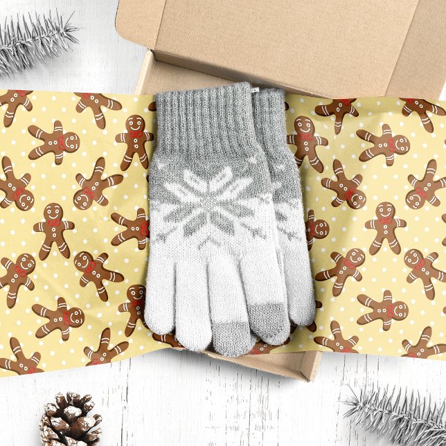 Yellow Gingerbread Man Christmas Tissue Paper (Creator Uploaded)