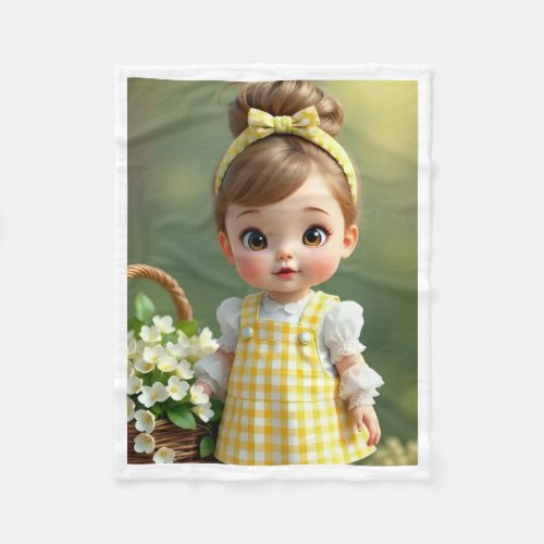 Yellow Gingham Baby Doll Blanket