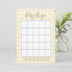 Yellow Gingham Baby Shower Bingo Cards