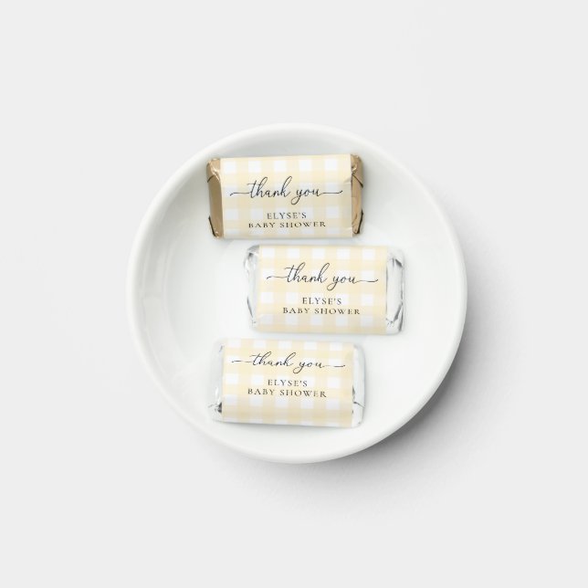 Yellow Gingham Baby Shower Hershey's Miniatures (Plate)