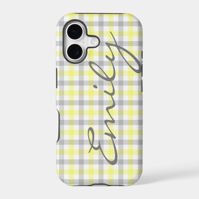 Yellow Gingham Case-Mate iPhone Case (Back)
