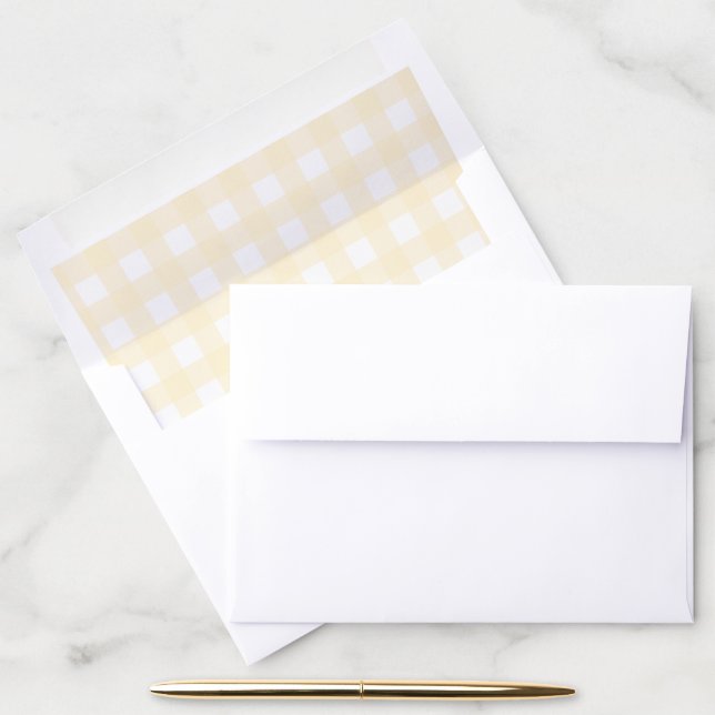 Yellow Gingham Check Envelope Liner (Desk)
