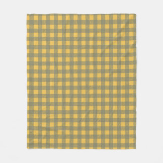 Yellow Gingham Checkered Pattern Fleece Blanket
