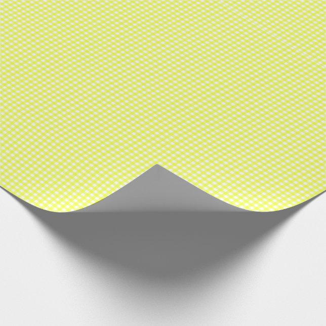 Yellow Gingham Checkered Wrapping Paper (Corner)