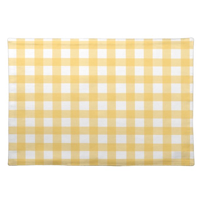 Yellow Gingham Cloth Placemat (Front)